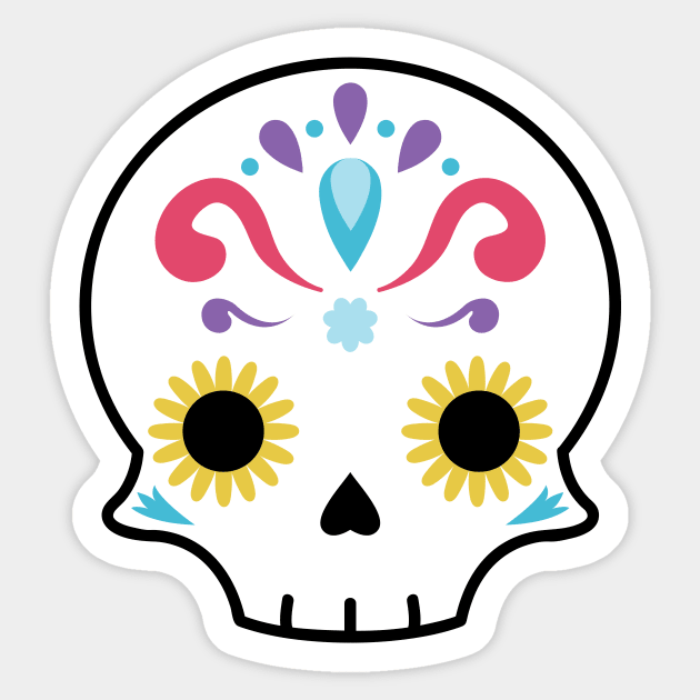 Sugar skull flower Sticker by laura-nagel